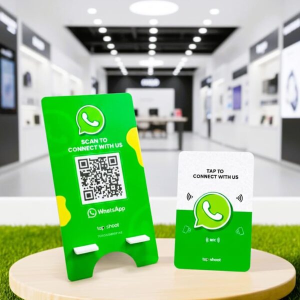 WhatsApp Kit Pack – NFC WhatsApp Card with WhatsApp QR Stand (Combo) | Lead Capture Product