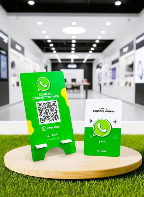 WhatsApp Kit Pack – NFC WhatsApp Card with WhatsApp QR Stand (Combo) | Lead Capture Product