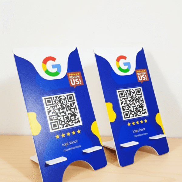Google Review QR Standee to get Google Reviews Quicky | Set of 2 (Blue)