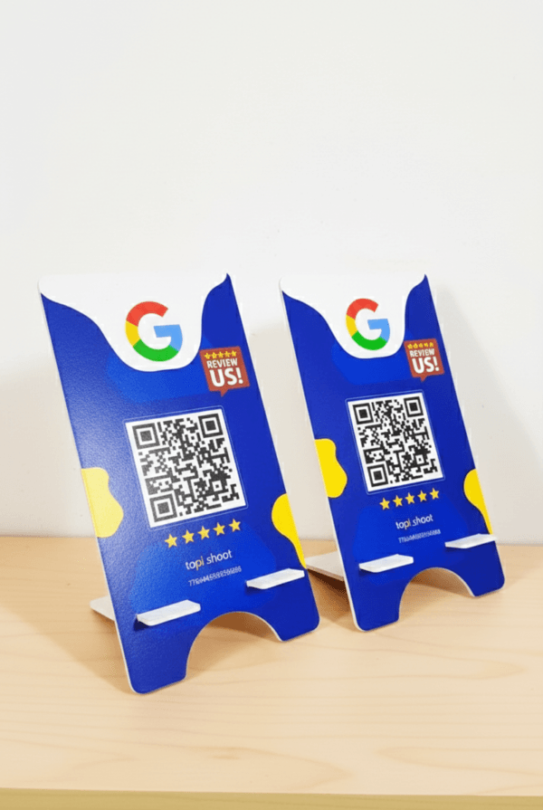 Google Review QR Standee to get Google Reviews Quicky | Set of 2 (Blue)