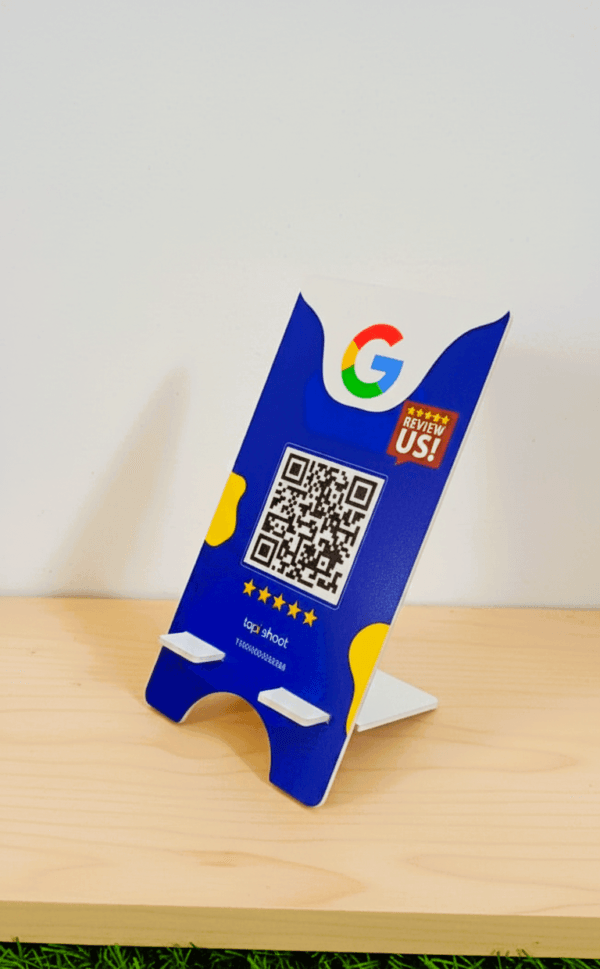 Google Review QR Standee to get Google Reviews Quicky | Best for all Shop Counters (Blue)