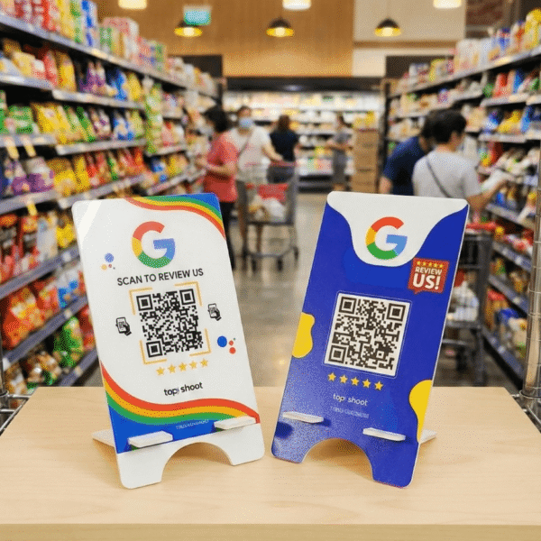 Google Review QR Standee to get Google Reviews Quicky | Combo (White & Blue)