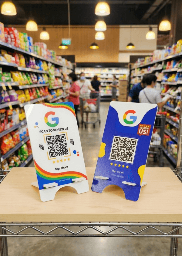 Google Review QR Standee to get Google Reviews Quicky | Combo (White & Blue)